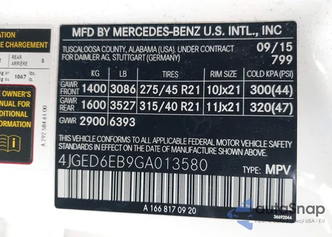 2016 Mercedes-Benz Gle 450 Amg Coupe 4Matic from USA, damaged, VIN 4JGED6EB9GA013580